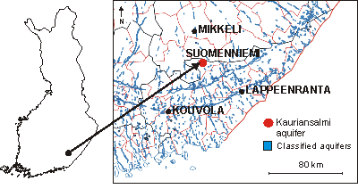 The Kauriansalmi aquifer in the municipality of Suomenniemi in south-eastern Finland